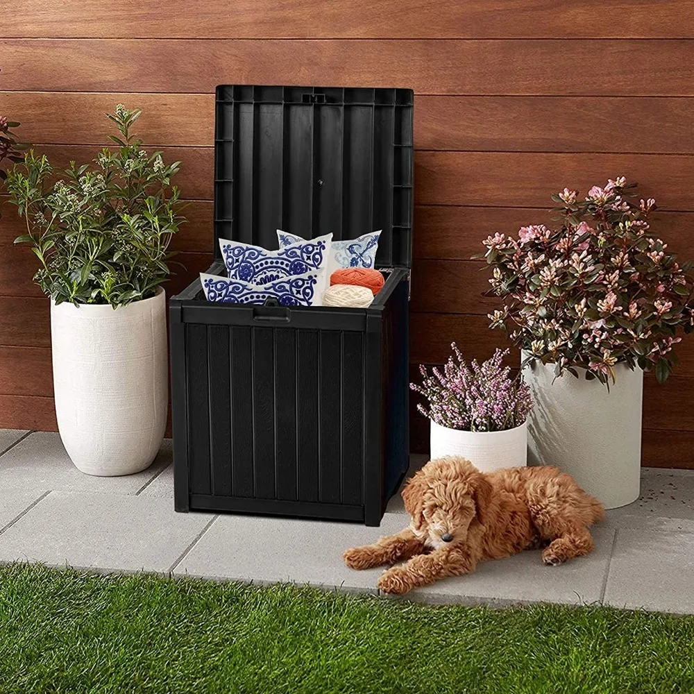 

Patiomore 51 Gallon Deck Box Resin Outdoor Storage Box for Gardening Tools, Patio Cushions & Pillows, Pet Stuff and Pool