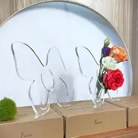 Acrylic Butterfly Vase Desktop Decoration Butterfly Flower Planter Simple Style Transparent Vase Butterfly-Shaped Flowers Vase 1