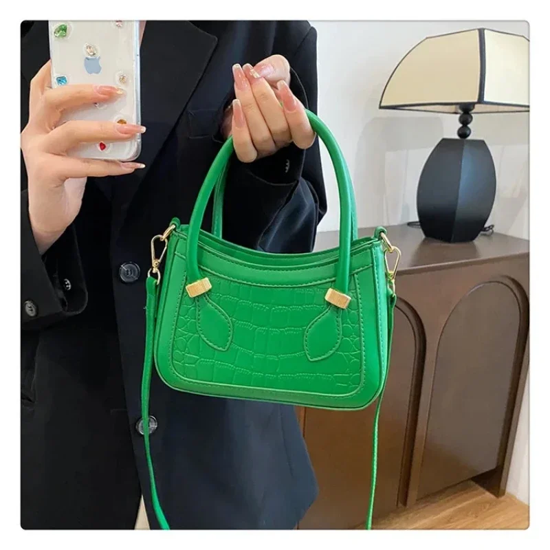 New Crossbody Bag Fashion Solid Color Versatile Daily Women's Trendy Personalized Small Square Bag Texture PU Shoulder Bag