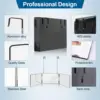 Black Portable 360 Trifold Mirror with Height Adjustable Telescoping Hooks Ideal for Self Hair Cutting Makeup Essential Fordable 4