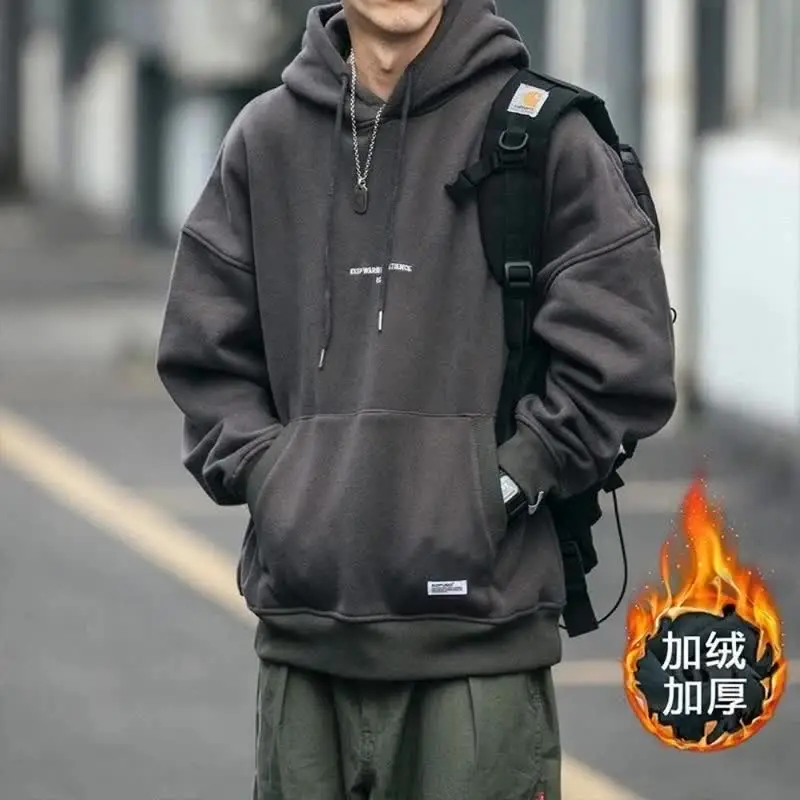 Мужская толстовка с капюшоном в американском ретро стиле Харадзюку