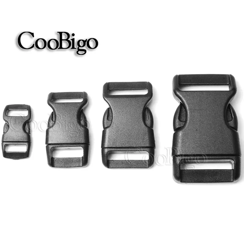 10 pezzi fibbia a sgancio laterale in plastica curva 550 paracord braccialetto fibbie collare per cani zaino cinturino tessura 10mm 15mm 20mm 25mm  15