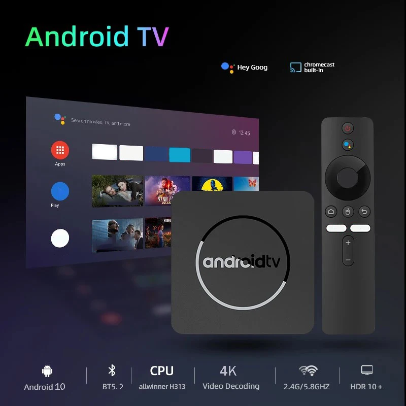 smart tv box Q96 ATV global version Android 10 4K HDR smart TV box 2GB16GB 5G dual Wifi BT5.2 voice assistant H313 media player Q1 ATV TV Box