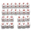 50Pcs Silicone Alphabet Letter Beads 12mm Square Alphabet Spacer Bead For Jewelry Making Pacifier Chain Name Teether Bulk 4