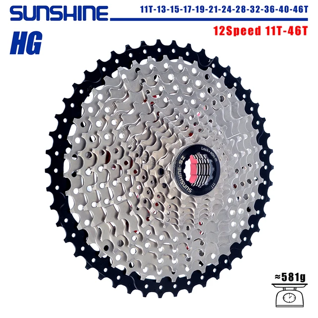SUNSHINE Bicycle Cassette 8/9/10/11/12 Speed Mountain Bicycle Freewheel Bicycle Sprocket HyperGlide system For Shimano/SRAM 12 Speed 11T-46T