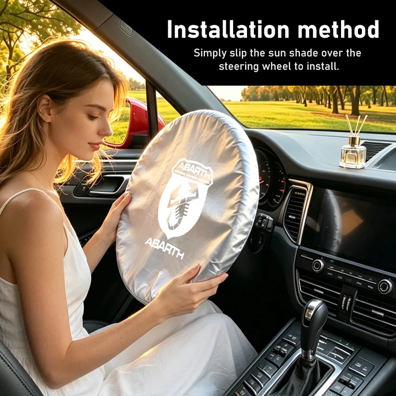 Abarth Car Steering Wheel Sun Protection Cover