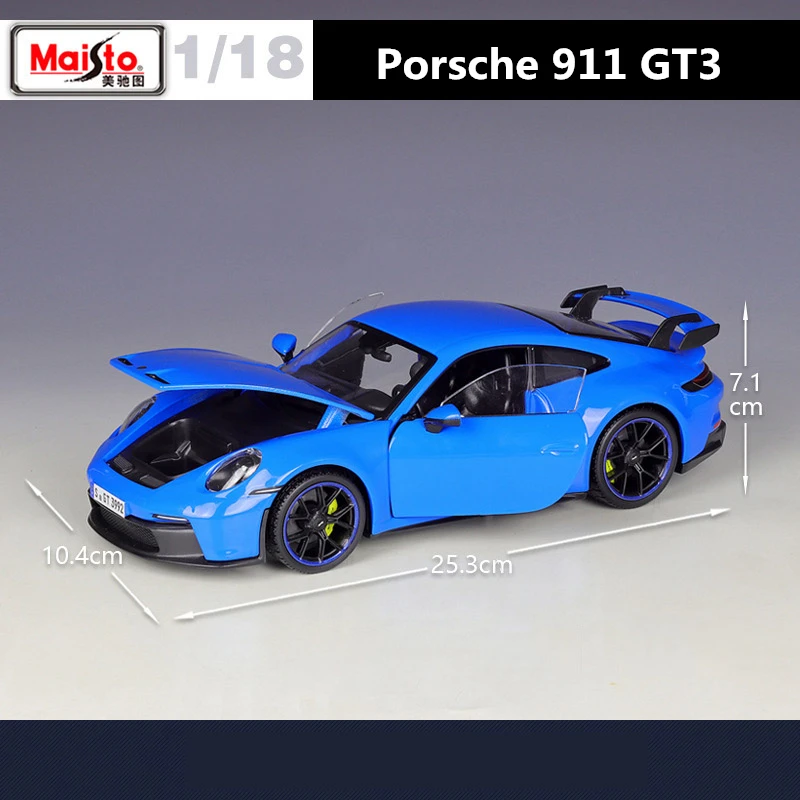 1:18 2022 Porsche 911 GT3 Alloy Sports Car Model Diecast Metal Toy