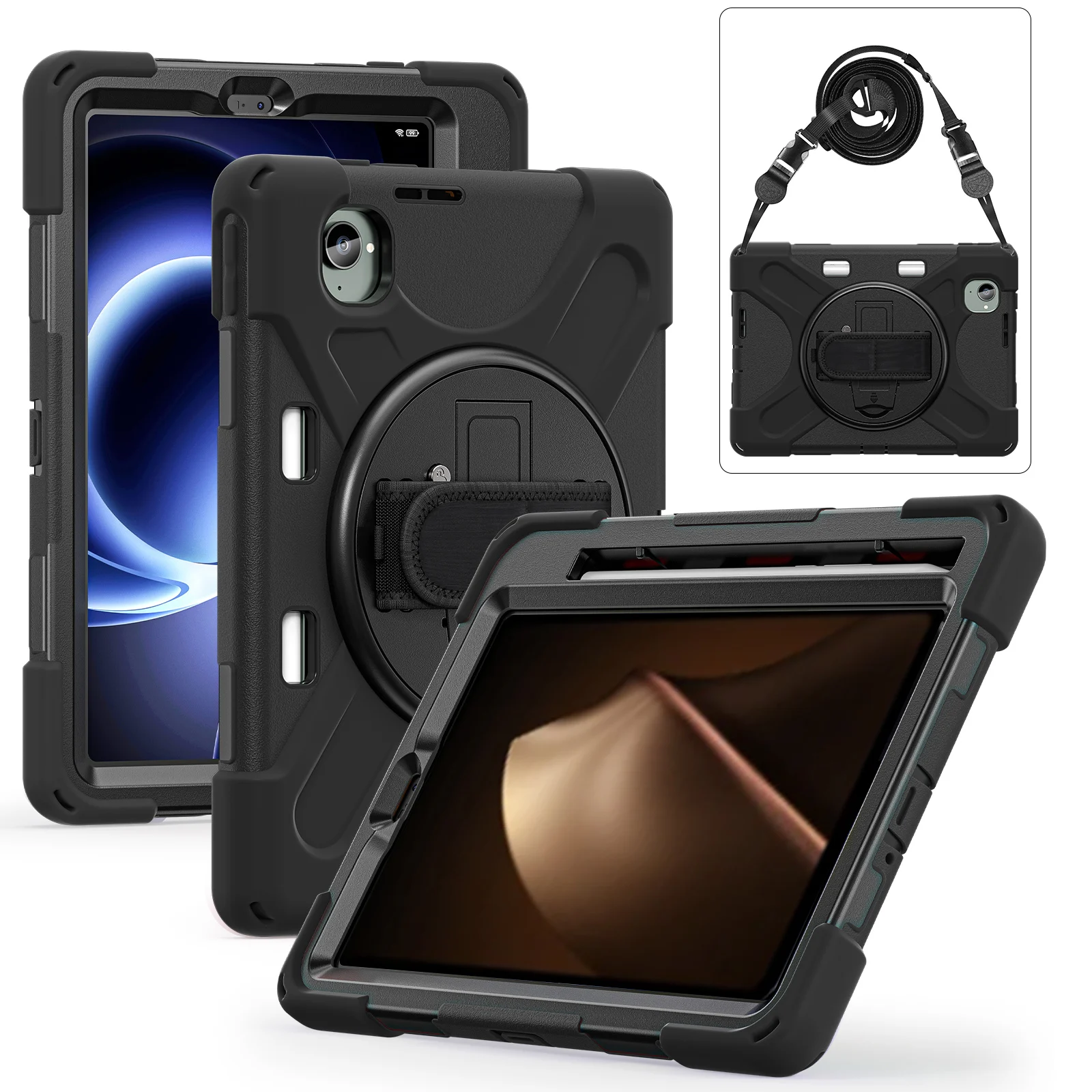 Enhanced 360° Rotating Rugged Tablet Case with Pen Holder