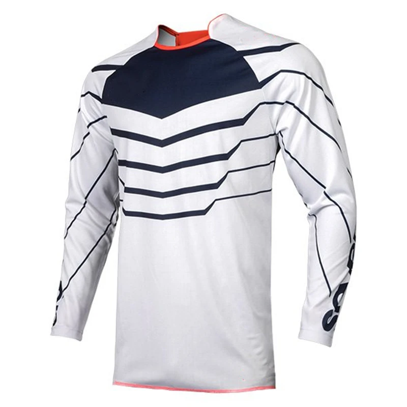 

2023 New Summer Road Jersey top downhill mountain bike white line off-road long-sleeved breathable men's shirt cycling jersey