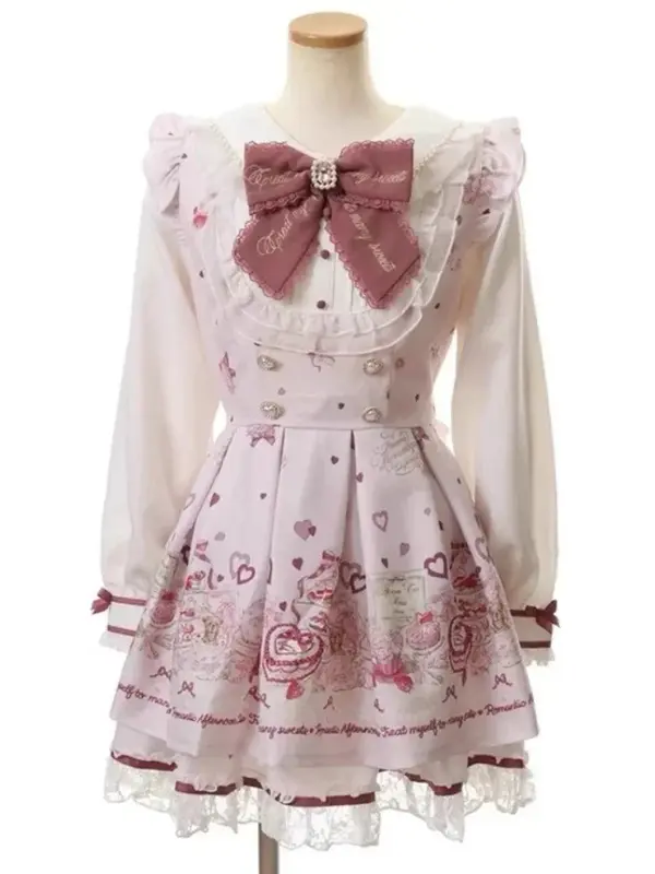 Japanese Sweet Preppy Style 2 Piece Set Women Kawaii Lace Patchwork Bow Tops + Y2k Plaid Mini Skirt Elegant Fashion Outifits New - Image 14