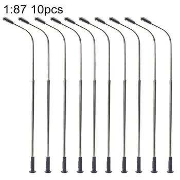 10 pz modello ferroviario bianco caldo scala HO lampade post 1:87 lampione lampade a testa singola 20 mA / 3 V AC o DC modello decorazione della luce 1