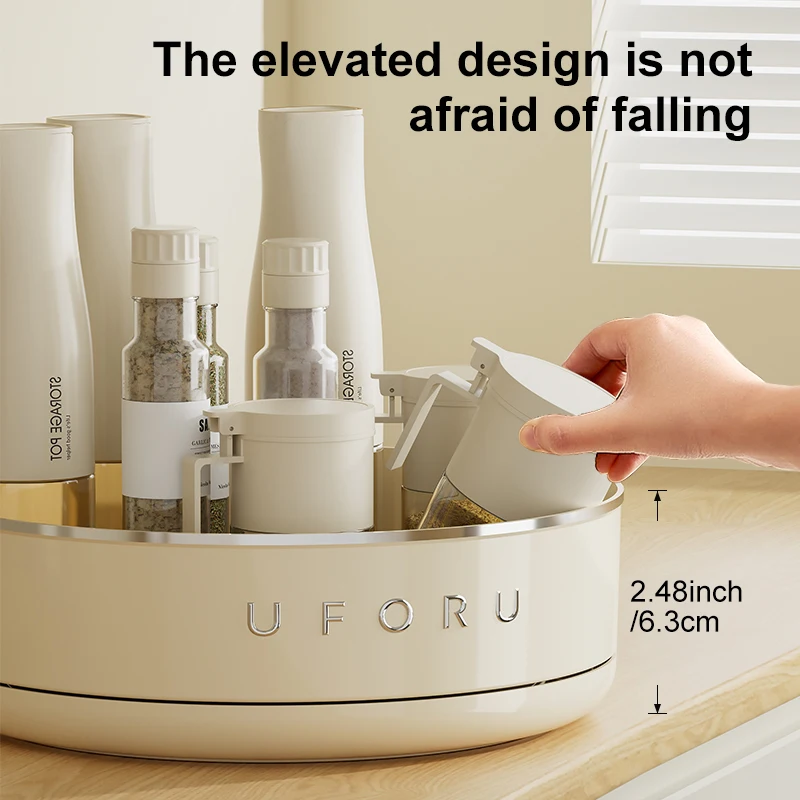 Multifunctional Adjustable Kitchen Rack Large Capacity Condiment organizer box Plastic Material Tabletop Fruit Platter UFORU kitchen storage rack,spice rack,storage box,cabinet organizer shelves,seasoning divider,kitchen cutlery organizer