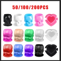 50/100/200pcs 15 styles Disposable Microblading Tattoo Ink Cups Permanent Makeup Pigment Holder Container Cap Tattoo Accessories 1