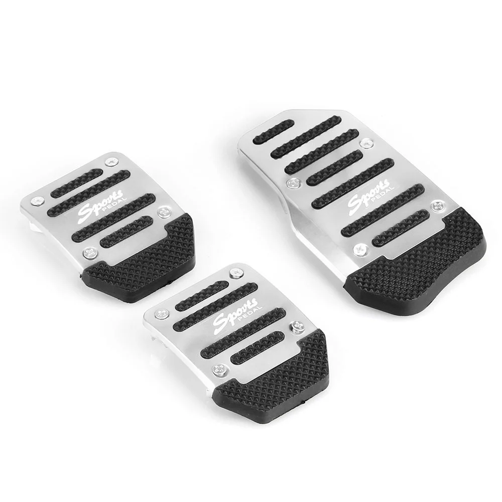 Pedal Cover Car Pedal Cover Set Kit Aluminum Manual Transmission Universal Auto Accessories Non-Slip 3Pcs