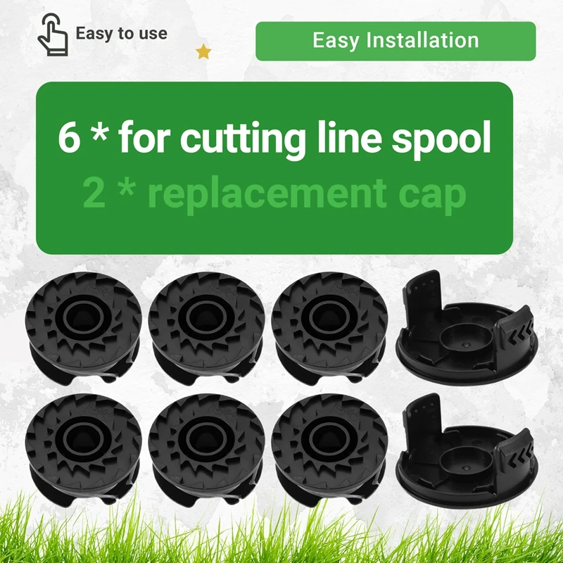 ABYO Strimmer Spool Replacement For , 8Pcs String Trimmer Spool Compatible With Cordless Grass Trimmer Art 23 SL