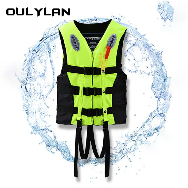 Oulylan Universal Outdoor Swimming Boating Skiing Driving Vest Survival Suit Polyester Life Jacket for Adult Children S -XXXL