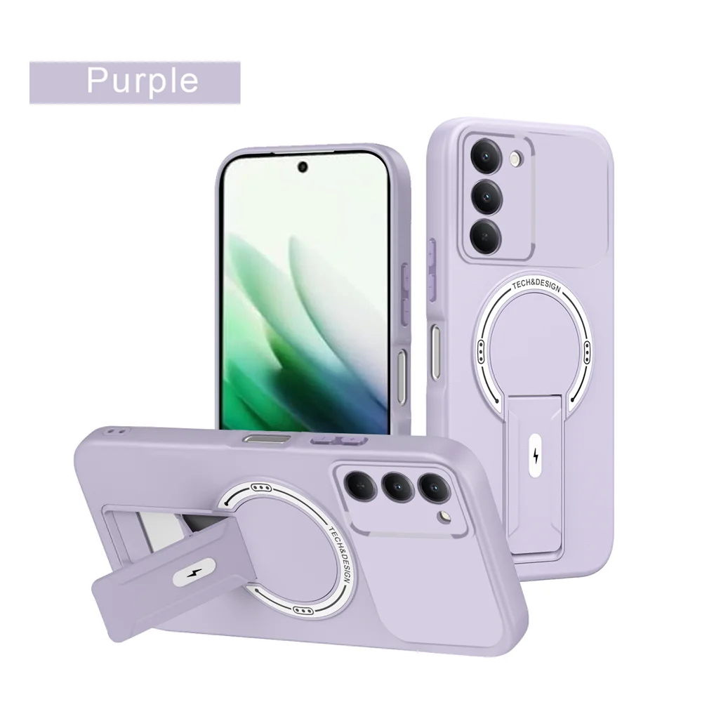 Enhanced Magnetic Lens Protection Foldable Phone Case with Soft Back Cover