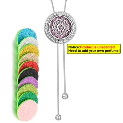 Elegant Long Tassel Aromatherapy Necklace with Essential Oil Diffuser Pendant (4 - 10pcs Pads)