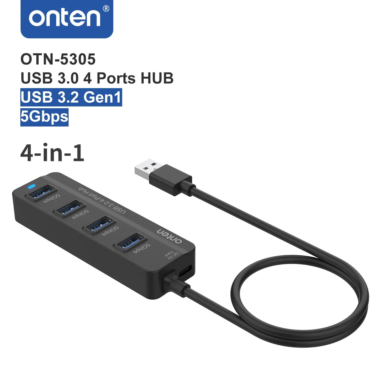 

ONTEN OTN-5305 4 в 1 USB 3,0 для 4-портового концентратора USB 3,0 5 Гбит/с