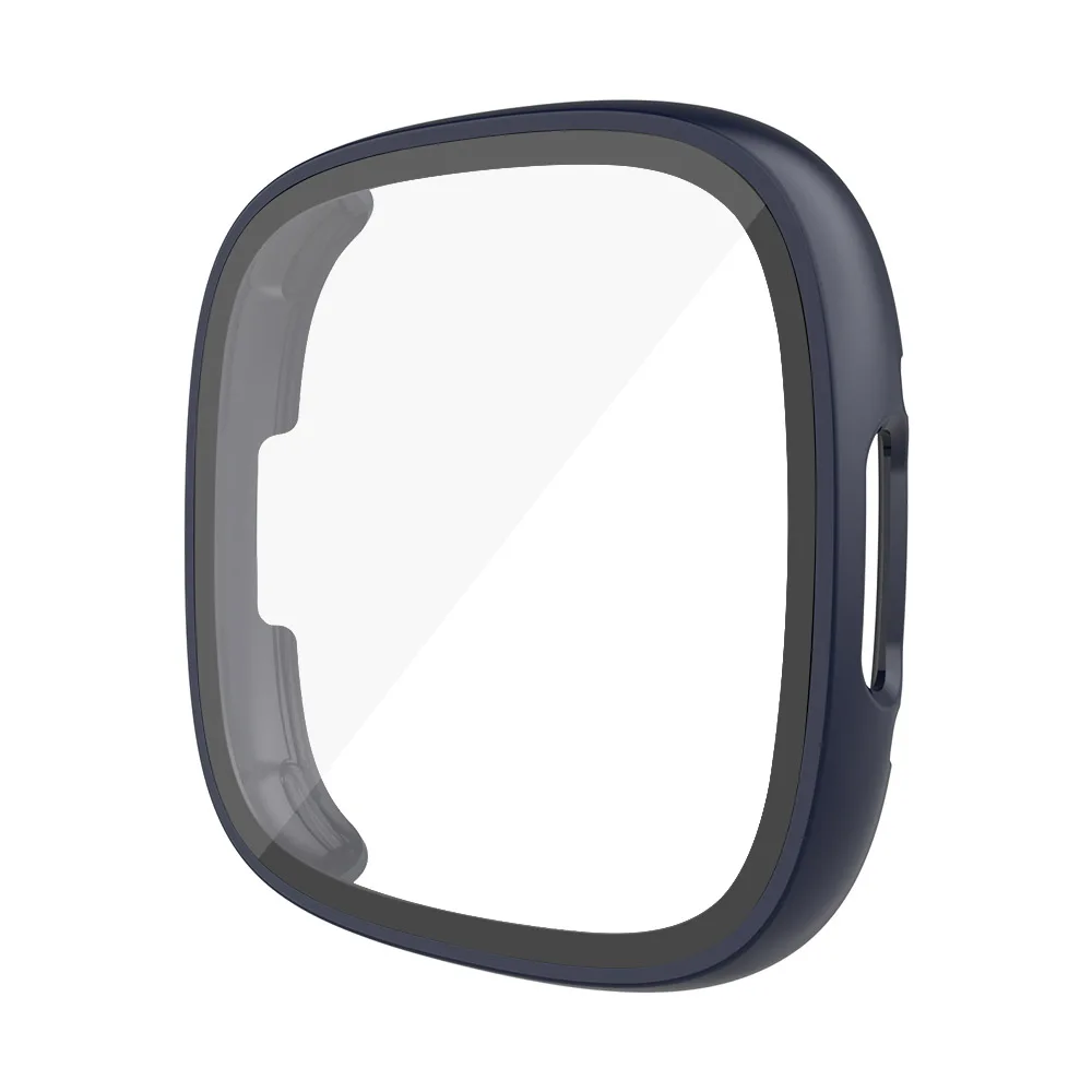 Enhanced Full Coverage Screen Protector Case for Fitbit Smartwatches - Durable PC Material with Glass Protection