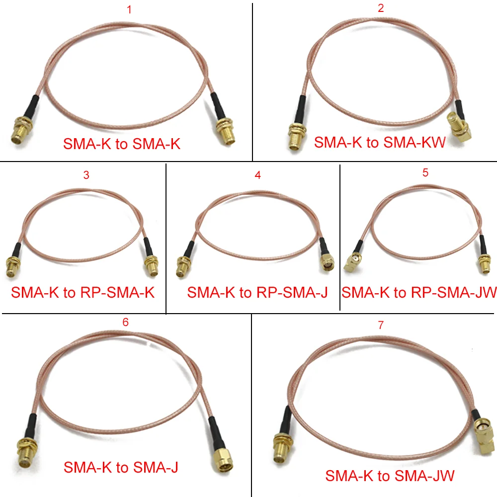 Electrical Wire Connector RG316 SMA to SMA/RP SMA Male Plug & Female Jack Connector RF Coaxial Jumper Pigtail Cable Wire Terminals For WIFI Wireless 3G 4G