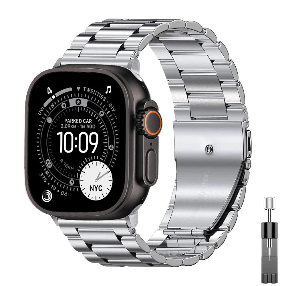 Premium Stainless Steel Watch Strap for Men - Metal Bracelet for Smartwatch