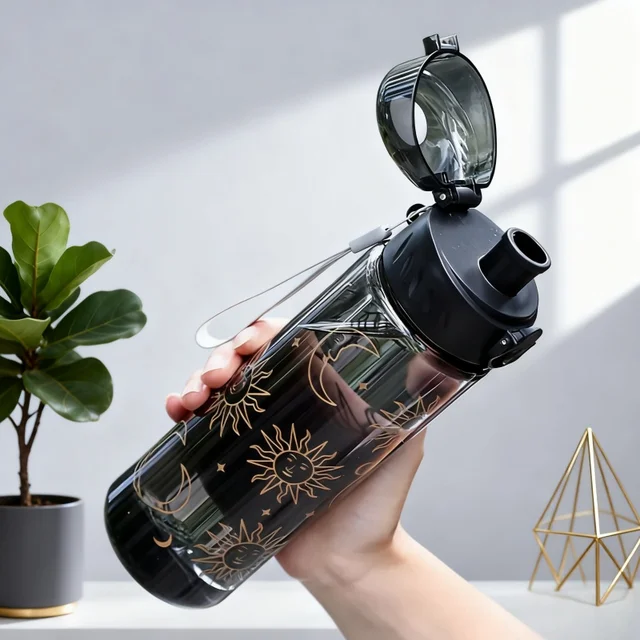 780ML Large Capacity Sports Transparent Water Bottle Leakproof Flower Plastic Drinking Bottles Outdoor Cycling Hiking Gym Jugs 780ML Large Capacity Sports Transparent Water Bottle Leakproof Flower Plastic Drinking Bottles Outdoor Cycling Hiking Gym Jugs