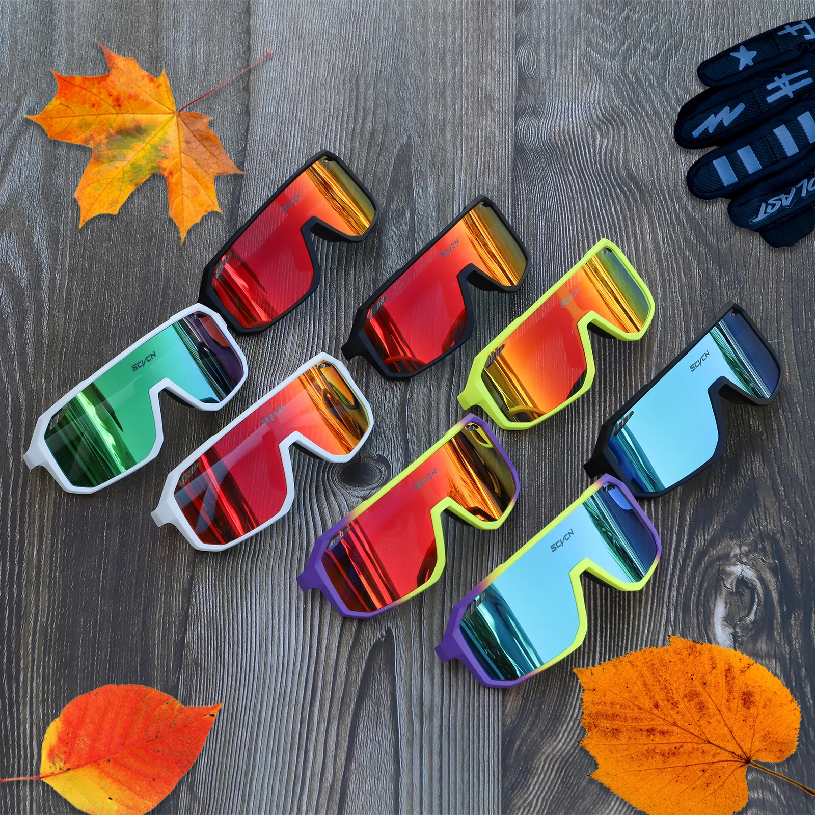 SCVCN Brand Photochromic Cycling Sunglasses UV400 Women Sports Running Eyewear Men Road Mountain Bicycle Glasses Bike Goggles