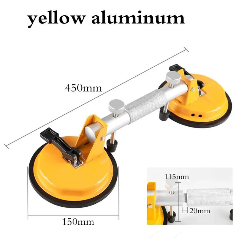 Tile Splicer Suction Cup Heavy-Duty Aluminum Alloy Fixed Tile Glass Double Claw Lifter Vacuum Suction Cup Laying Tools