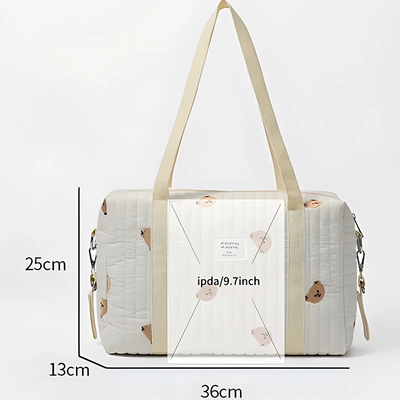 New Newborn Baby Care Diaper Bag Mommy Maternity Shoulder Bag Embroidery Quilted Stroller Diaper Storage Organizer Large Handbag 6