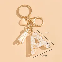Mode blanc coeur gland lettre pendentif résine porte-clés femmes sac à dos breloques porte-clés clé voiture bibelot accessoire cadeau 2