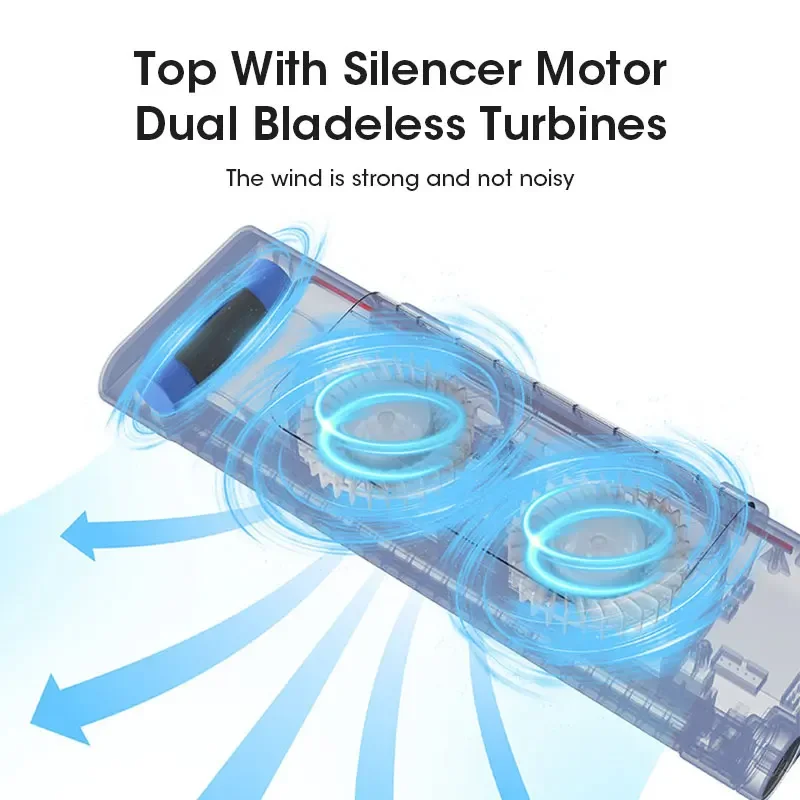 2 in 1 Desktop Fan Computer Screen Fan USB Rechargeable with Night Light Bladeless Clip Tower Fan Desk Screen Fan Home Office