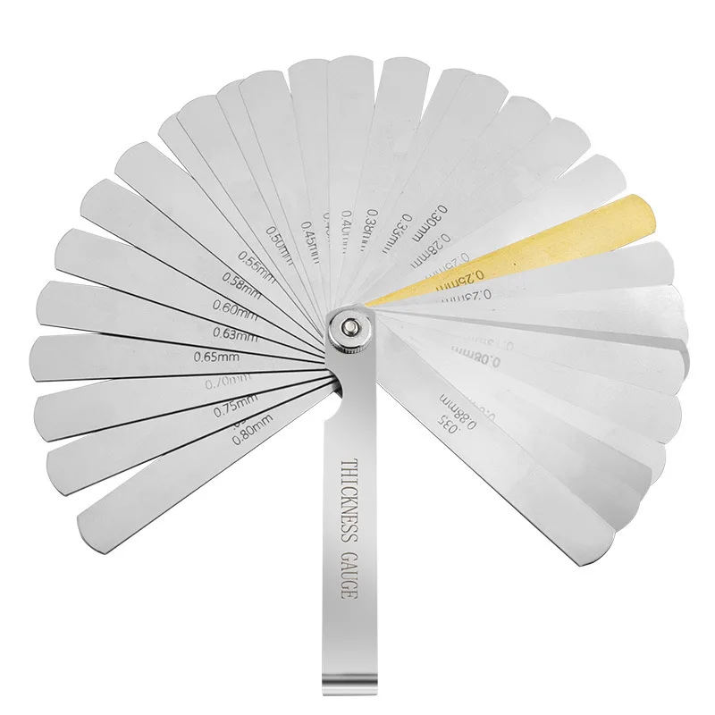 Feeler Gauge Metric Thickness 32 Blades Set Tappet With Brass Gap Measure Tool Range 0.04mm 0.88mm Valve Motorcycle Measurement