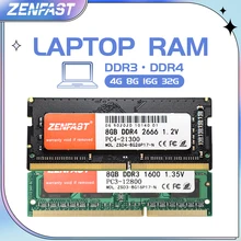 Memoria Ram DDR4 ZENFAST 8GB 4G DDR3 16GB 32GB Sodimm Laptop 1600 1333 2133 2400 3200 2666MHz de Alto Desempenho de Memória Notebook