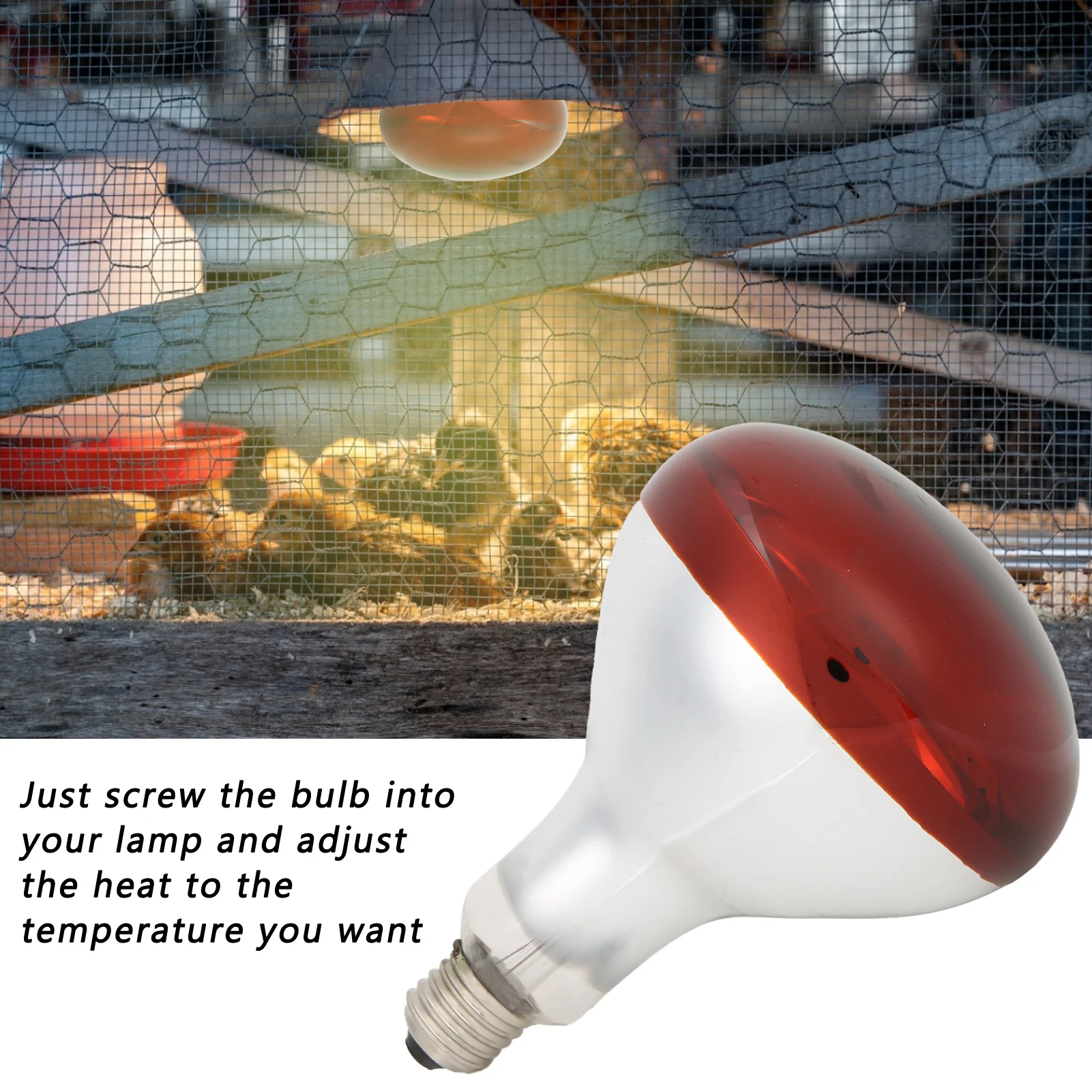 Chicks Heat Lamp Bulb Infrared Basking Spot Heat Reptile Lamp Red Bulb for Brooder 220V / 250W