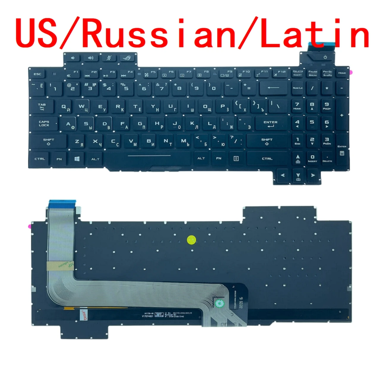 Teclado Retroiluminado para Asus Rog Strix Eua Rússia Gl503 Gl503vd Gl503vm Gl503ge Gl503vs Gl703 Gl703vd Gl703vm Gl703ge Novo