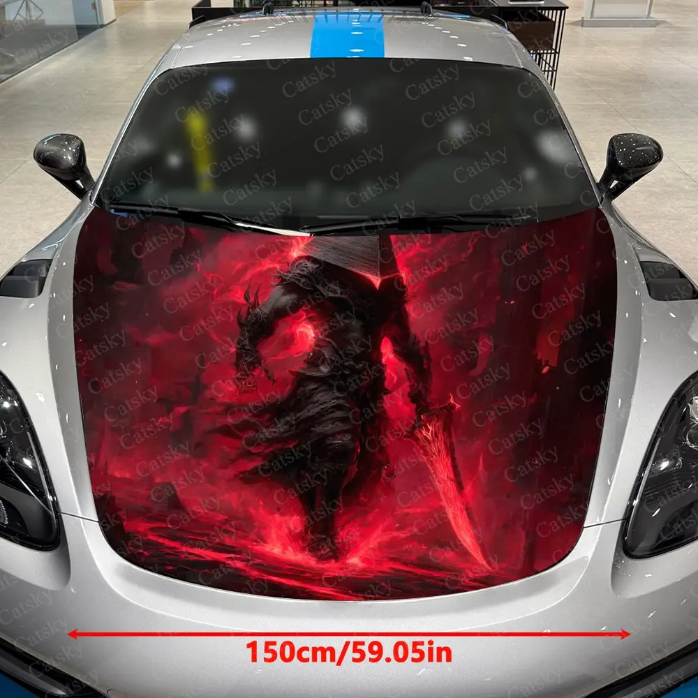 Adesivi per coperture per auto Sword Wielding Warrior: design estetico per auto, pellicola in vinile resistente, pellicola protettiva antigraffio, adatta - immagine 2