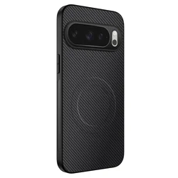 Premium Carbon Fiber Magnetic Wireless Charging Shockproof Case - Luxury Edition for Pixel 10 Pro (Black)