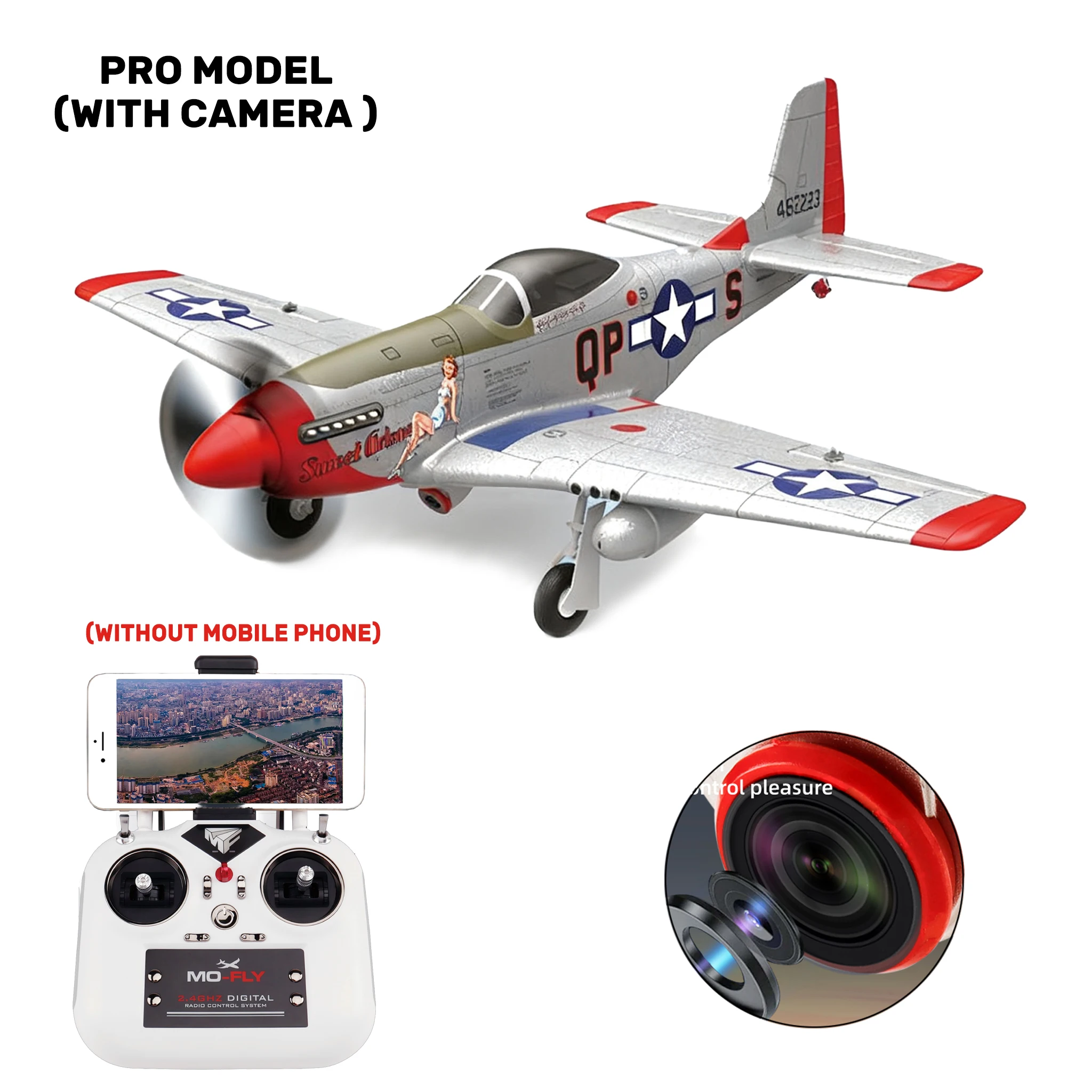 RC-Flugzeug P-51D Mustang 1/16 EPP mit oder ohne Kamera - Einsteiger