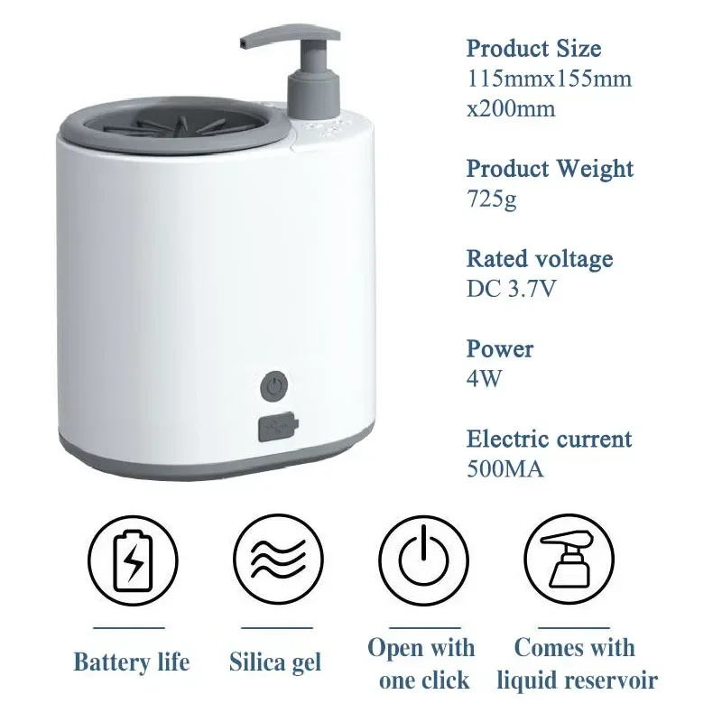 Automatic Pet Electric Foot Washer, Dog Paw Washing Cup, USB Charging, Ultra-long Battery Life, Silicone Cleaner, Grooming Brush