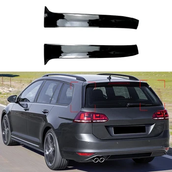Auto Lunotto Posteriore Spoiler Laterale ABS Spoiler Canard Splitter Per Volkswagen VW Golf 7 Variante Wagen 2014-2017 Nero Lucido di Carbonio