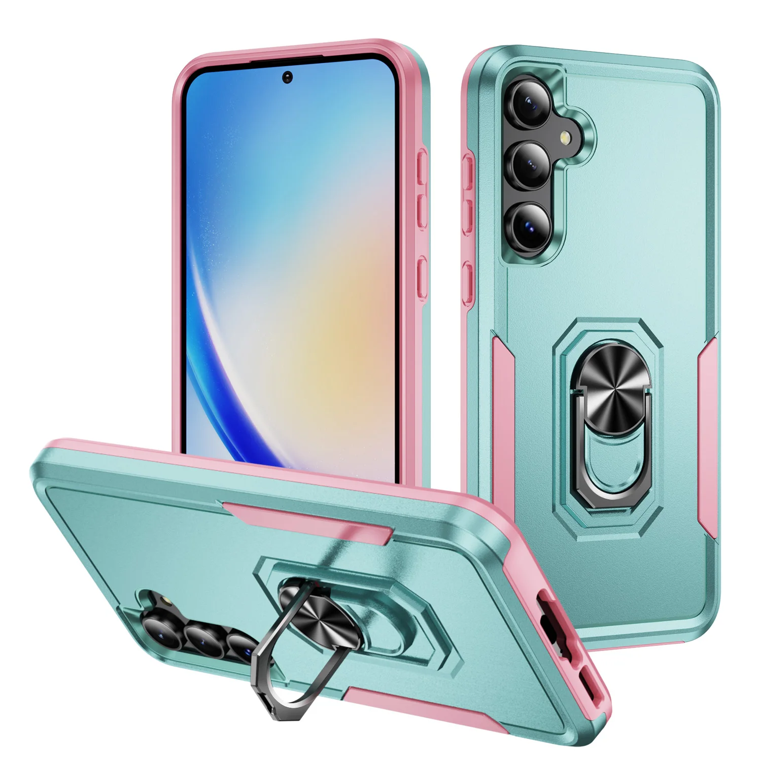 Durable Armor Phone Case with Ring Holder - Shockproof Protection