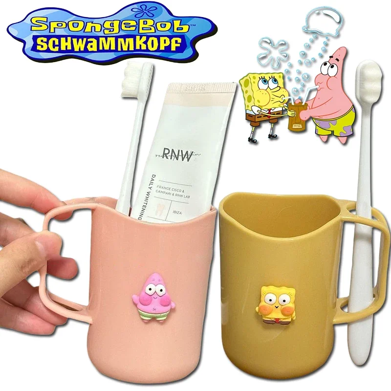 Spongebob Squarepants Wash Cup + Set Di Spazzolini Da Denti Patrick Star Cute Brushing Teeth Collutorio Cup Student Water Cup Tazza Per Spazzolino Da 