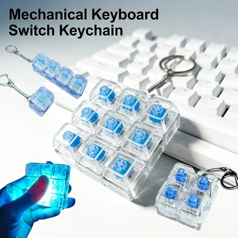 LED Keyboard Keychain Fidget Toy - Stress Relief Gadget & Gift