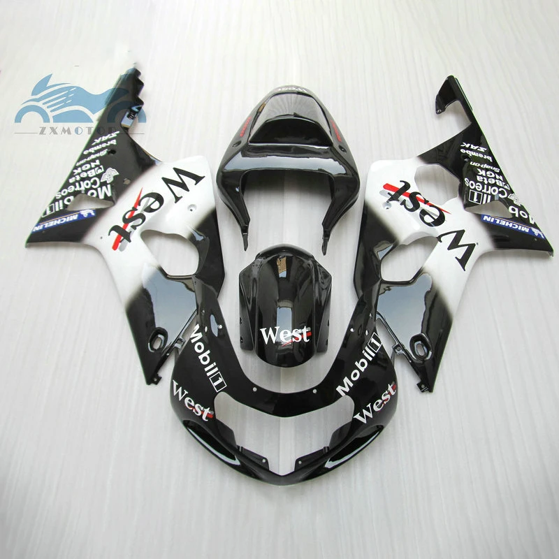 Conjunto de carenagem personalizado para suzuki 2000 2001 2002 gsxr1000 k2, kit de carenagem de motocicleta 00 01 02 gsx r1000, peças para mercado pós-venda black west 1