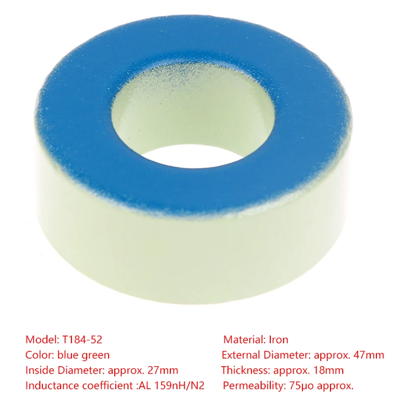 T18452 Iron Ferrite Toroid Cores 47*24*18mm For Inductors Iron powder Core Blue Green Ring