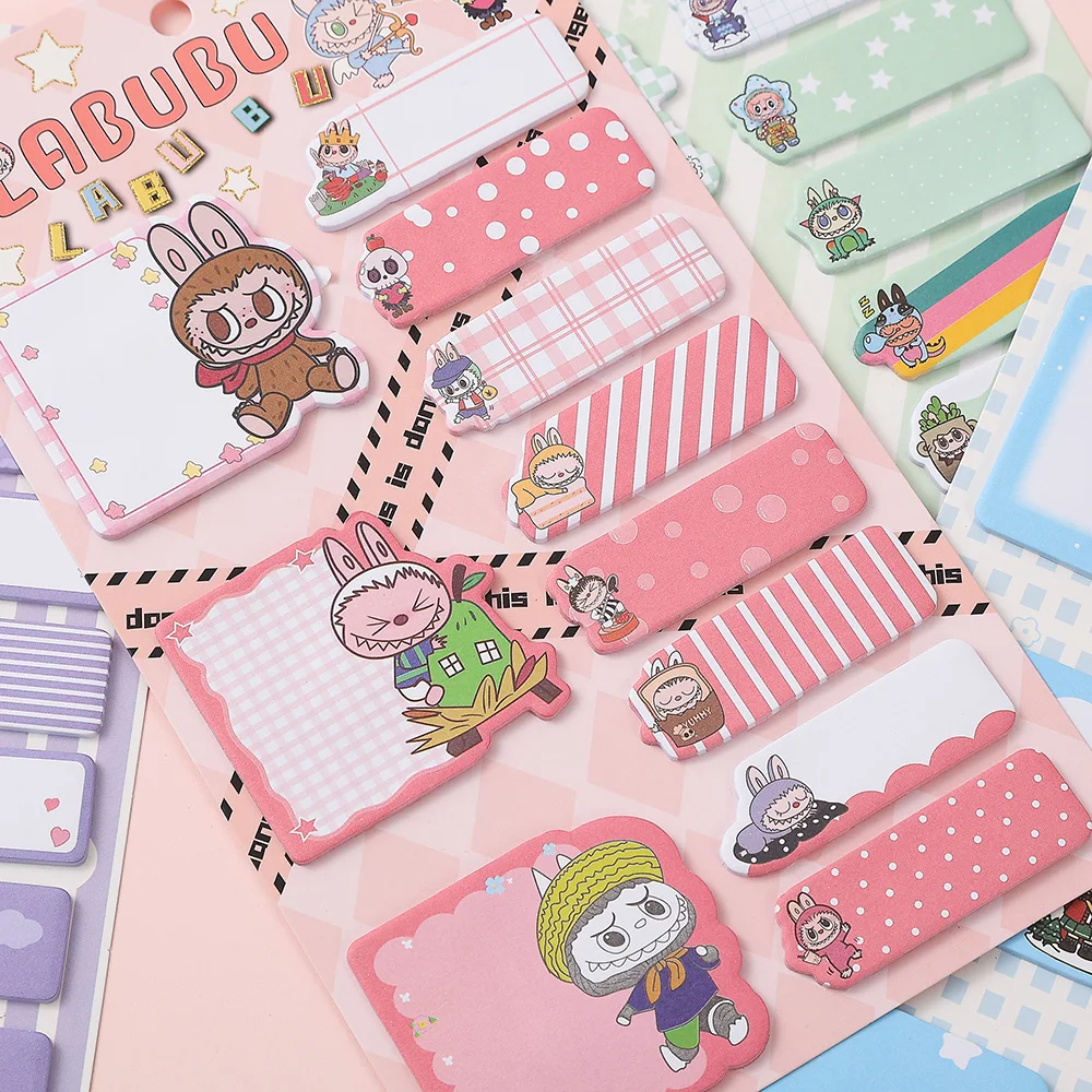 220 Sheets Labubu Sticky Notes Set 11 Kawaii Designs 80 GSM Paper  Self-Adhesive Memo Strips for Office School Planner Journal 2