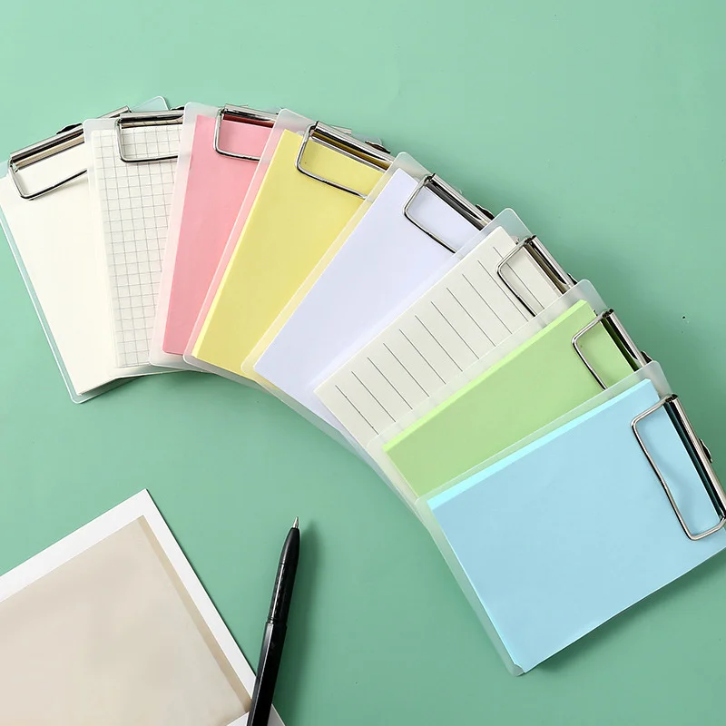 50sheets Mini Clipboard Notepads Sticky Note Multi-function Folder Board with Memo Pad for School Stationery Office Supplies