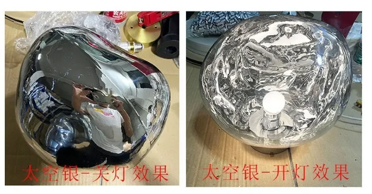 Description Picture 6 of itemNordic Art Deco Wall Lamp Bedside Corridor Ceiling and Wall Ambient Lighting Diffuse Reflection Mirror Silver Glass Sconces Lamp