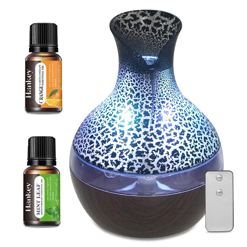 300ml Aromatherapy Essential Oil Diffuser with Remote Control & 2 Oils ...